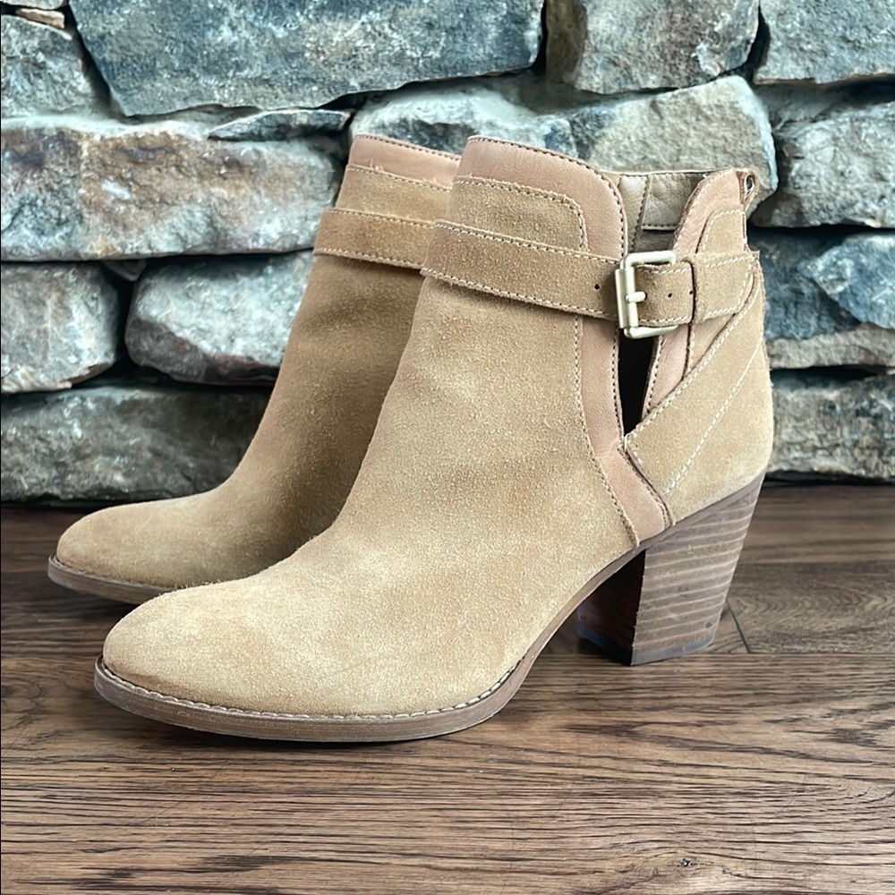 Sam Edelman Maurine Tan Suede Ankle Boots